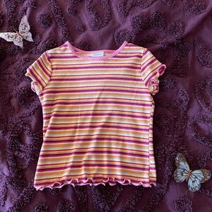 girls stripe y2k crop top💕